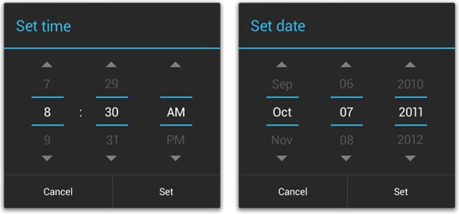 Android पर दिनांक और समय